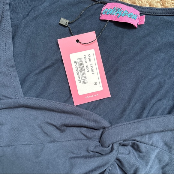NWT edikted navy maxine twist front top - Picture 4 of 5